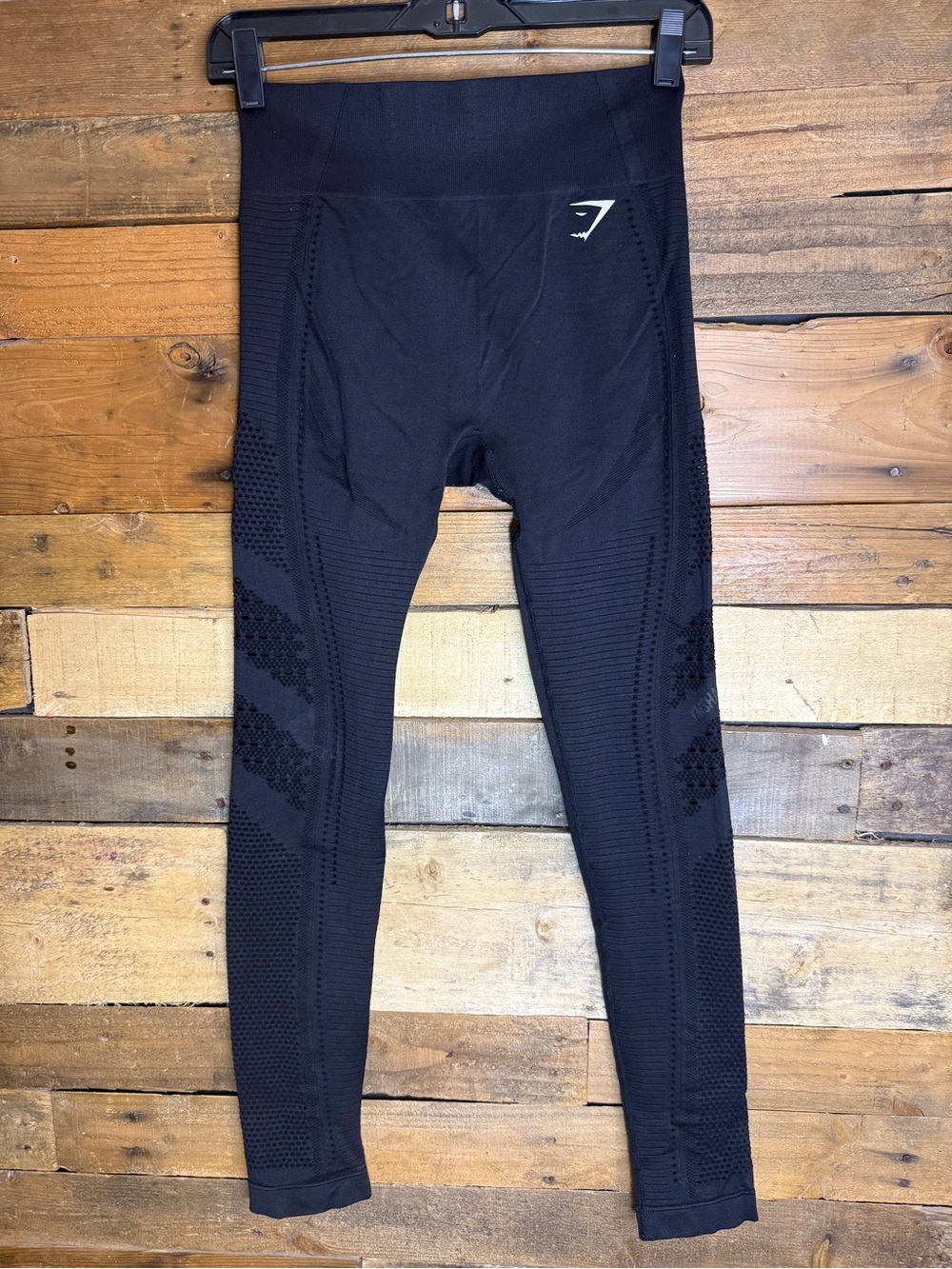 Gymshark Leggings Flawless Knit High Rise Compression Seamless Black Size M/L
